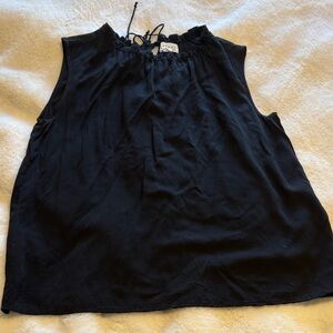 Velvet Black Sleeveless Blouse